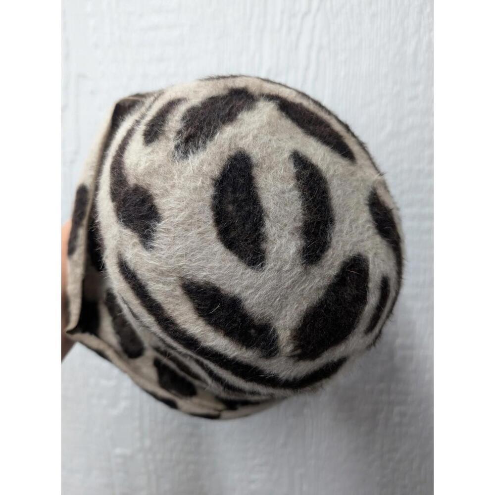 Vintage Eric Javits Wool Mohair Giraffe Animal Print Hat - Picture 6 of 6